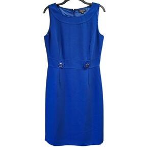 Tahari ASL Cobalt Blue Midi Dress